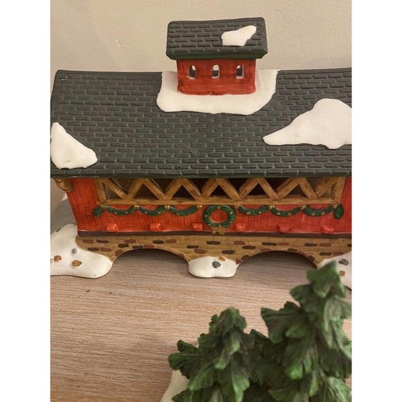 Dept 56 Lighted Church, Christmas Village Bridge, Sleigh, Kids, Carolers, & Snow - Picture 6 of 11